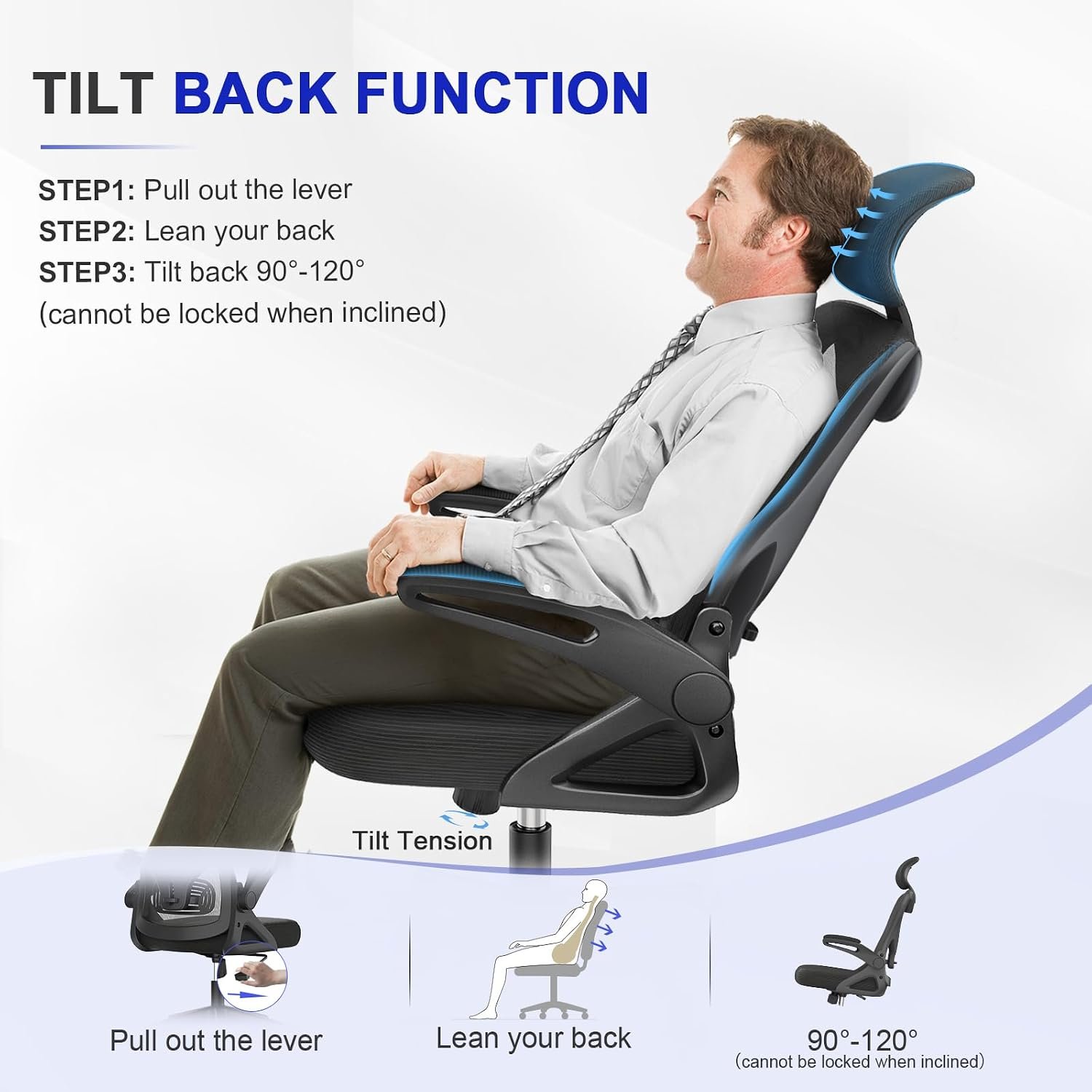 NordHorne 90 to 120-degree tilt function
